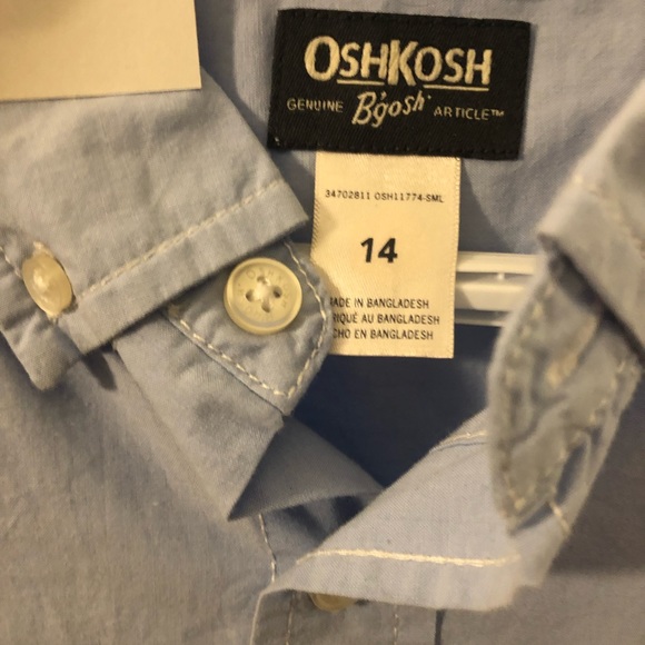 OshKosh long sleeve button down shirt boys 14 NWT - Picture 2 of 7